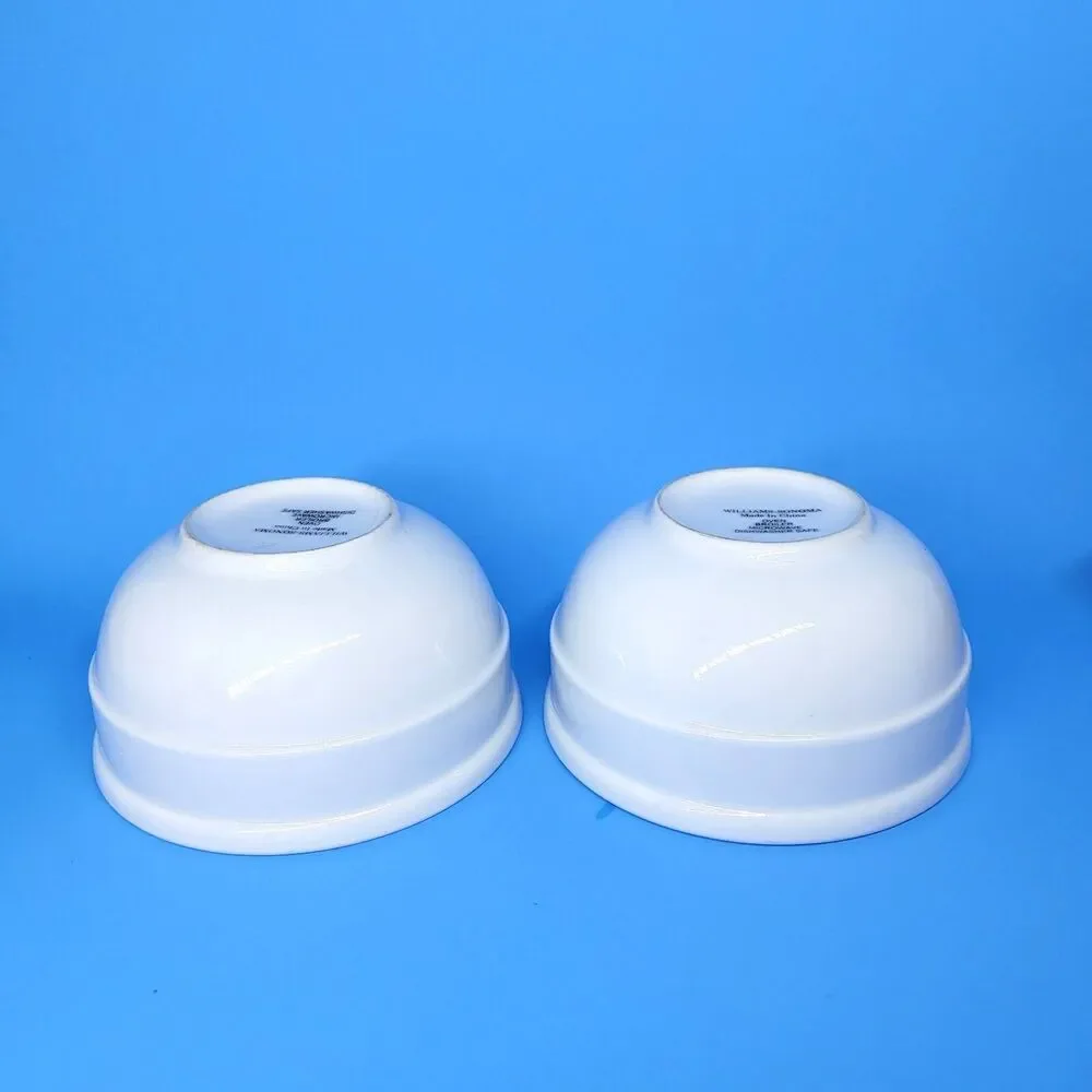 Williams Sonoma Set Of 2 White Stackable 5 7/8
